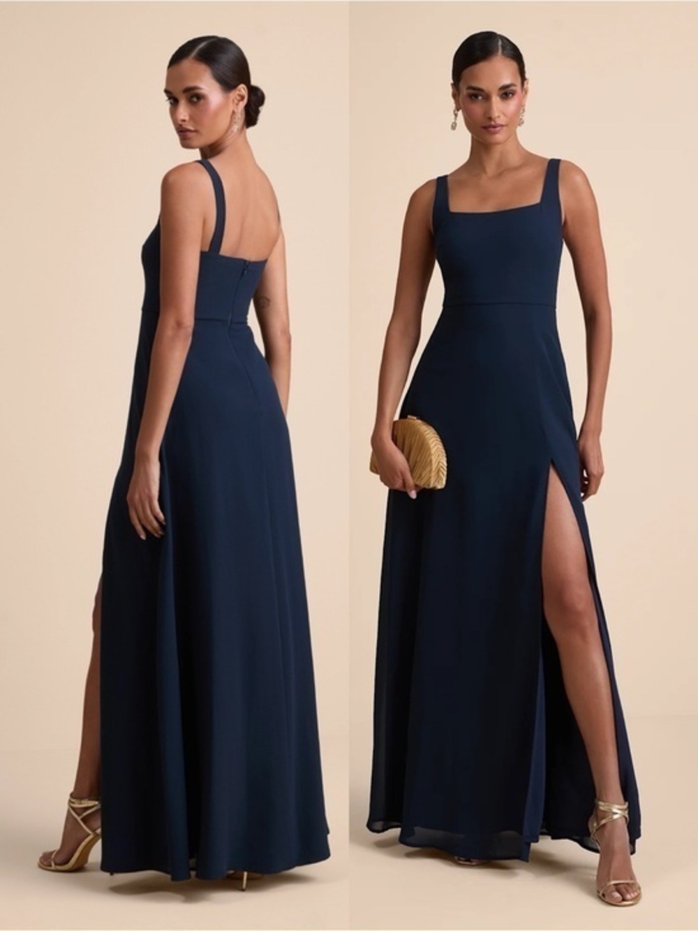 NWT Lulu’s Remarkable Arrival Navy Blue Sleeveless Maxi Dress Size 1X Romantic